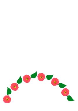 Çiçek motiflerinden oluşan parlak yaz çerçeveleri - Gerbera çiçekleri. Bir kitap, not defteri ya da kartpostal için. A4 biçimi dikey. Beyaz bir arkaplanda resim