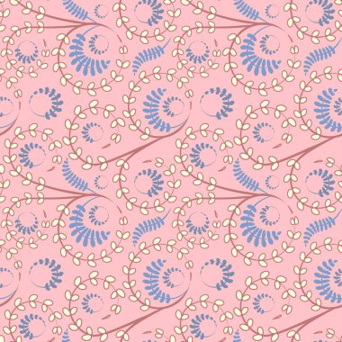 Kusursuz doku, kare arkaplanda desen - çiçekler ve yapraklar. Şekil verme. Web sitesi veya blog, duvar kağıdı, tekstil, ambalaj için arkaplan.