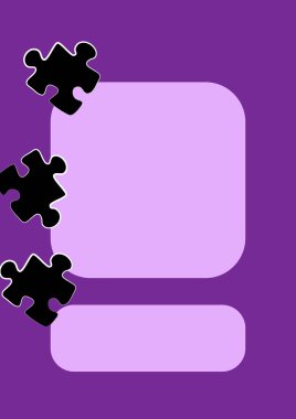 Dikey illüstrasyon biçimi A4 - yazıtlar ve fotoğraflar için telefon veya tablet ekranının tasarımı, bulmacalı çerçeve. Kartpostal, kitap kapağı, not defteri, kartpostal. Minimalizm, pastiş