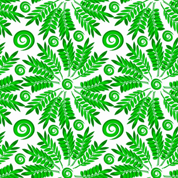 Texture Sans Couture Motif Sur Fond Carré Plantes Feuilles Frêne — Image vectorielle