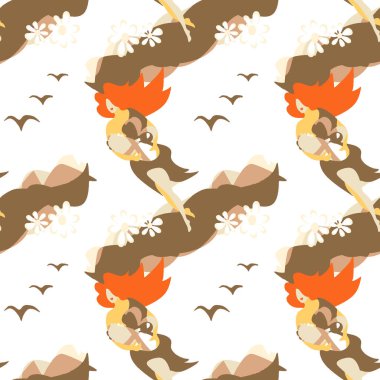 Kare arkaplanda pürüzsüz doku. Elinde yeni doğmuş bir bebekle bir kadın hayal et. Anne ve çocuk. Anne ve bebek hastaneden çıkıyor. İllüstrasyon yeni bir hayatın doğuşunu simgeliyor..