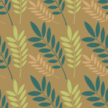 Kusursuz doku, kare arkaplanda desen - bitkiler, kül yaprakları. Pastiş. Bir site veya blog için arkaplan, duvar kağıdı, tekstil, paketleme, tasarım için çizim