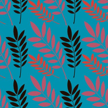 Kusursuz doku, kare arkaplanda desen - bitkiler, kül yaprakları. Pastiş. Bir site veya blog için arkaplan, duvar kağıdı, tekstil, paketleme, tasarım için çizim