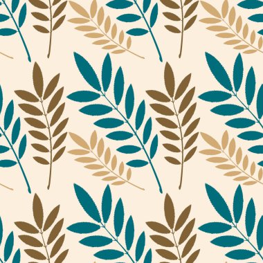 Kusursuz doku, kare arkaplanda desen - bitkiler, kül yaprakları. Pastiş. Bir site veya blog için arkaplan, duvar kağıdı, tekstil, paketleme, tasarım için çizim