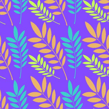 Kusursuz doku, kare arkaplanda desen - bitkiler, kül yaprakları. Pastiş. Bir site veya blog için arkaplan, duvar kağıdı, tekstil, paketleme, tasarım için çizim