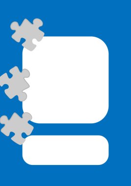 Dikey illüstrasyon biçimi A4 - yazıtlar ve fotoğraflar için telefon veya tablet ekranının tasarımı, bulmacalı çerçeve. Kartpostal, kitap kapağı, not defteri, kartpostal. Minimalizm, pastiş