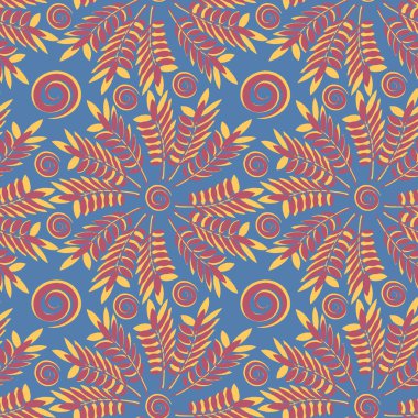 Kusursuz doku, kare arkaplanda desen - bitkiler, kül yaprakları. Pastiş. Bir site veya blog için arkaplan, duvar kağıdı, tekstil, paketleme, tasarım için çizim