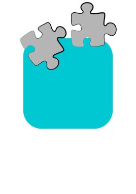 Dikey illüstrasyon biçimi A4 - yazıtlar ve fotoğraflar için telefon veya tablet ekranının tasarımı, bulmacalı çerçeve. Kartpostal, kitap kapağı, not defteri, kartpostal. Minimalizm, pastiş