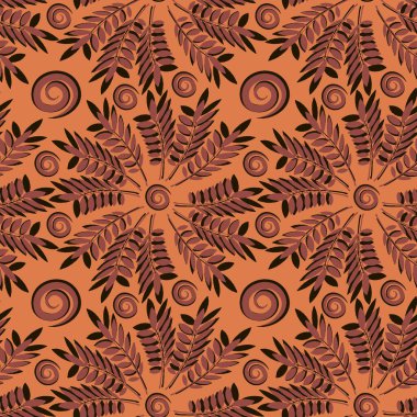 Kusursuz doku, kare arkaplanda desen - bitkiler, kül yaprakları. Pastiş. Bir site veya blog için arkaplan, duvar kağıdı, tekstil, paketleme, tasarım için çizim