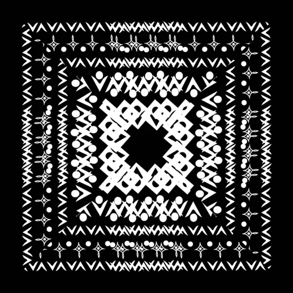 Stilisiertes geometrisches Muster auf quadratischem Hintergrund. Gestalt. Ethnische Zugehörigkeit — Stockvektor