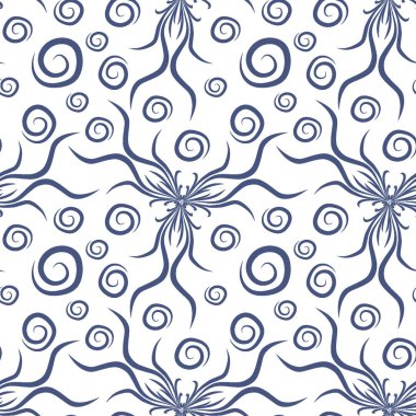 Kusursuz doku, kare arkaplanda sonsuz desen. Su altı dünyasının bitki motifleri, algler ve kabarcıklar. Mistisizm ve Gerçeküstü. Kare arkaplanda bir resim. İç mimari, dekorasyon ve internet tasarımı. Bir si için arkaplan