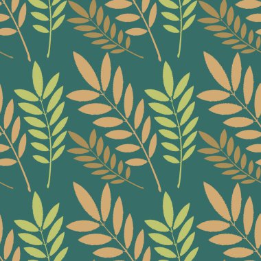 Kusursuz doku, kare arkaplanda desen - bitkiler, kül yaprakları. Pastiş. Bir site veya blog için arkaplan, duvar kağıdı, tekstil, paketleme, tasarım için çizim