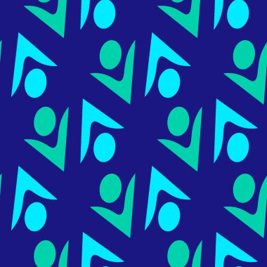 Kusursuz desen, kare arkaplanda sonsuz doku - stil sahibi erkekler. Soyutlama, grafikler. Tasarım elemanları. Duvar kağıdı tekstil paketleme sitesi için arka plan. İnsanlık