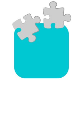 Dikey illüstrasyon biçimi A4 - yazıtlar ve fotoğraflar için telefon veya tablet ekranının tasarımı, bulmacalı çerçeve. Kartpostal, kitap kapağı, not defteri, kartpostal. Minimalizm, pastiş