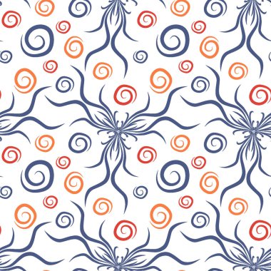 Kusursuz doku, kare arkaplanda sonsuz desen. Su altı dünyasının bitki motifleri, algler ve kabarcıklar. Mistisizm ve Gerçeküstü. Kare arkaplanda bir resim. İç mimari, dekorasyon ve internet tasarımı. Bir si için arkaplan