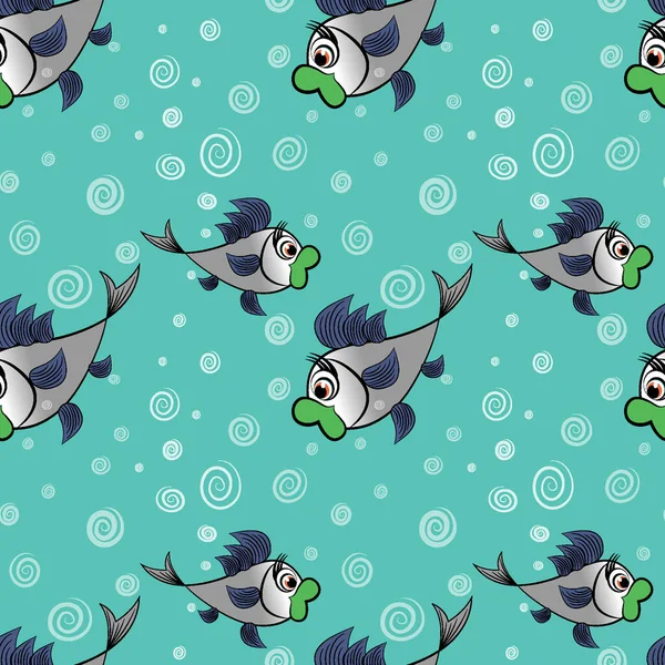 Patrón Sin Costuras Textura Sin Fin Sobre Fondo Cuadrado Peces — Vector de stock