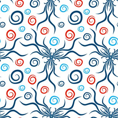 Kusursuz doku, kare arkaplanda sonsuz desen. Su altı dünyasının bitki motifleri, algler ve kabarcıklar. Mistisizm ve Gerçeküstü. Kare arkaplanda bir resim. İç mimari, dekorasyon ve internet tasarımı. Bir si için arkaplan