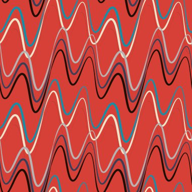 Kusursuz bir şablon, kare arkaplanda sonsuz bir doku - elektrik veya müzik dalgaları. Ses. İç tasarım, site ya da blog için arka plan, kumaş, tekstil, duvar kağıdı, ambalaj. Biçimli illüstrasyon, grafikler.