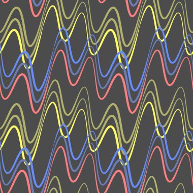 Kusursuz bir şablon, kare arkaplanda sonsuz bir doku - elektrik veya müzik dalgaları. Ses. İç tasarım, site ya da blog için arka plan, kumaş, tekstil, duvar kağıdı, ambalaj. Biçimli illüstrasyon, grafikler.