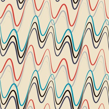 Kusursuz bir şablon, kare arkaplanda sonsuz bir doku - elektrik veya müzik dalgaları. Ses. İç tasarım, site ya da blog için arka plan, kumaş, tekstil, duvar kağıdı, ambalaj. Biçimli illüstrasyon, grafikler.