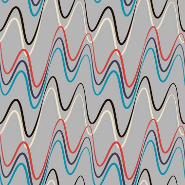 Kusursuz bir şablon, kare arkaplanda sonsuz bir doku - elektrik veya müzik dalgaları. Ses. İç tasarım, site ya da blog için arka plan, kumaş, tekstil, duvar kağıdı, ambalaj. Biçimli illüstrasyon, grafikler.