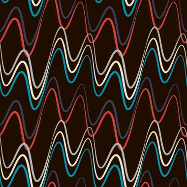 Kusursuz bir şablon, kare arkaplanda sonsuz bir doku - elektrik veya müzik dalgaları. Ses. İç tasarım, site ya da blog için arka plan, kumaş, tekstil, duvar kağıdı, ambalaj. Biçimli illüstrasyon, grafikler.