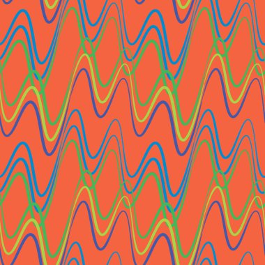 Kusursuz bir şablon, kare arkaplanda sonsuz bir doku - elektrik veya müzik dalgaları. Ses. İç tasarım, site ya da blog için arka plan, kumaş, tekstil, duvar kağıdı, ambalaj. Biçimli illüstrasyon, grafikler.