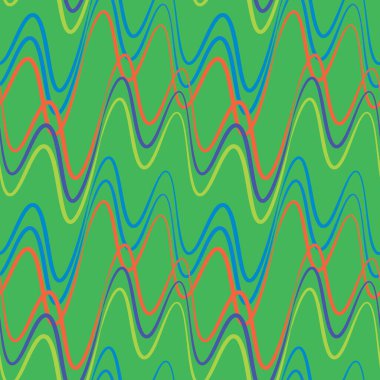 Kusursuz bir şablon, kare arkaplanda sonsuz bir doku - elektrik veya müzik dalgaları. Ses. İç tasarım, site ya da blog için arka plan, kumaş, tekstil, duvar kağıdı, ambalaj. Biçimli illüstrasyon, grafikler.