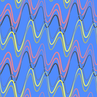 Kusursuz bir şablon, kare arkaplanda sonsuz bir doku - elektrik veya müzik dalgaları. Ses. İç tasarım, site ya da blog için arka plan, kumaş, tekstil, duvar kağıdı, ambalaj. Biçimli illüstrasyon, grafikler.