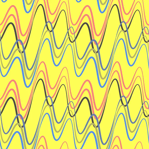 Ένα Αδιάλειπτο Μοτίβο Ατελείωτη Υφή Ένα Τετράγωνο Φόντο Κύματα Ηλεκτρικής — Διανυσματικό Αρχείο