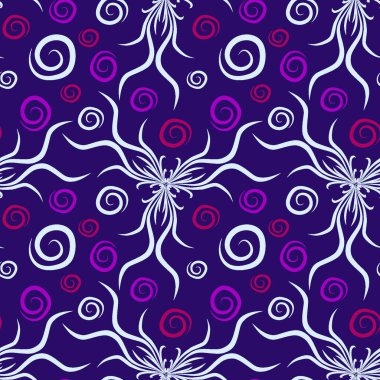 Kusursuz doku, kare arkaplanda sonsuz desen. Su altı dünyasının bitki motifleri, algler ve kabarcıklar. Mistisizm ve Gerçeküstü. Kare arkaplanda bir resim. İç mimari, dekorasyon ve internet tasarımı. Bir si için arkaplan