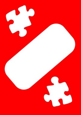 Dikey illüstrasyon biçimi A4 - yazıtlar ve fotoğraflar için telefon veya tablet ekranının tasarımı, bulmacalı çerçeve. Kartpostal, kitap kapağı, not defteri, kartpostal. Minimalizm, pastiş