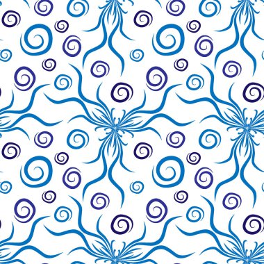 Kusursuz doku, kare arkaplanda sonsuz desen. Su altı dünyasının bitki motifleri, algler ve kabarcıklar. Mistisizm ve Gerçeküstü. Kare arkaplanda bir resim. İç mimari, dekorasyon ve internet tasarımı. Bir si için arkaplan