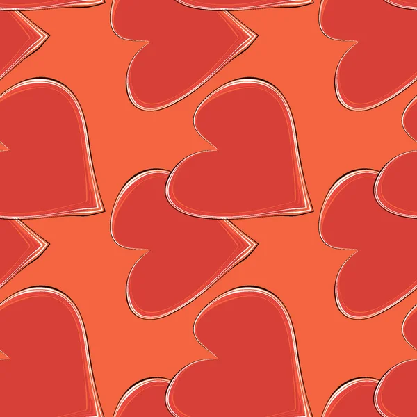 Patrón Sin Costuras Textura Infinita Sobre Fondo Cuadrado Los Corazones — Archivo Imágenes Vectoriales