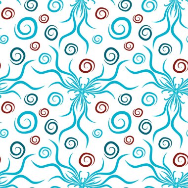 Kusursuz doku, kare arkaplanda sonsuz desen. Su altı dünyasının bitki motifleri, algler ve kabarcıklar. Mistisizm ve Gerçeküstü. Kare arkaplanda bir resim. İç mimari, dekorasyon ve internet tasarımı. Bir si için arkaplan