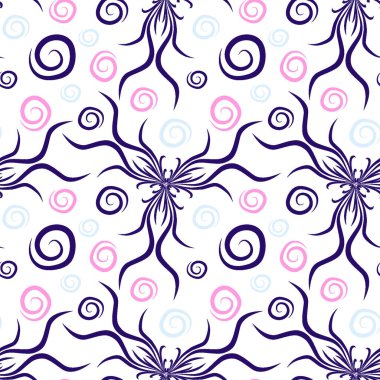 Kusursuz doku, kare arkaplanda sonsuz desen. Su altı dünyasının bitki motifleri, algler ve kabarcıklar. Mistisizm ve Gerçeküstü. Kare arkaplanda bir resim. İç mimari, dekorasyon ve internet tasarımı. Bir si için arkaplan