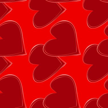 Kusursuz desen, kare arkaplanda sonsuz doku. Tarz edilmiş kalpler, karşılıklı aşkın sembolü. Romantik intikam ve flört, Sevgililer Günü. Web sitesi veya blog, duvar kağıdı, tekstil, ambalaj, tasarım veya iç tasarım için arka plan.