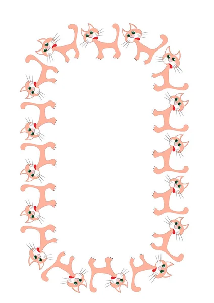 Beyaz Bir Formatında Sürreal Grafik Üzerinde Stilize Kedi Çerçeveleri Defter — Stok fotoğraf