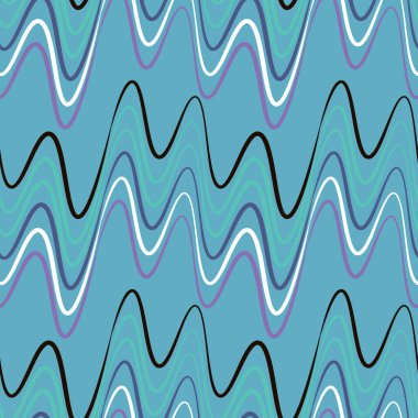 Kusursuz bir şablon, kare arkaplanda sonsuz bir doku - elektrik veya müzik dalgaları. Ses. İç tasarım, site ya da blog için arka plan, kumaş, tekstil, duvar kağıdı, ambalaj. Biçimli illüstrasyon, grafikler.