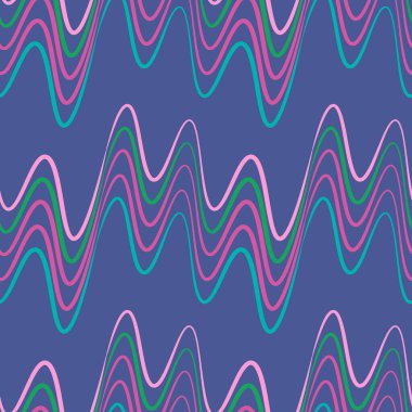 Kusursuz bir şablon, kare arkaplanda sonsuz bir doku - elektrik veya müzik dalgaları. Ses. İç tasarım, site ya da blog için arka plan, kumaş, tekstil, duvar kağıdı, ambalaj. Biçimli illüstrasyon, grafikler.