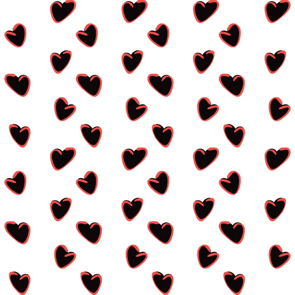 Bezešvé Vzory Nekonečná Textura Čtvercovém Pozadí Stylizovaná Srdce Barevná Grafika — Stockový vektor