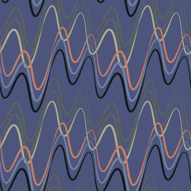 Kusursuz bir şablon, kare arkaplanda sonsuz bir doku - elektrik veya müzik dalgaları. Ses. İç tasarım, site ya da blog için arka plan, kumaş, tekstil, duvar kağıdı, ambalaj. Biçimli illüstrasyon, grafikler.