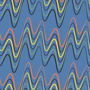 Kusursuz bir şablon, kare arkaplanda sonsuz bir doku - elektrik veya müzik dalgaları. Ses. İç tasarım, site ya da blog için arka plan, kumaş, tekstil, duvar kağıdı, ambalaj. Biçimli illüstrasyon, grafikler.