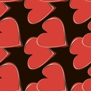 Kusursuz desen, kare arkaplanda sonsuz doku. Tarz edilmiş kalpler, karşılıklı aşkın sembolü. Romantik intikam ve flört, Sevgililer Günü. Web sitesi veya blog, duvar kağıdı, tekstil, ambalaj, tasarım veya iç tasarım için arka plan.
