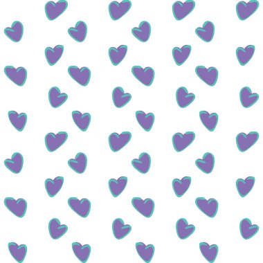 Kusursuz desen, kare arkaplandaki sonsuz doku - şekillendirilmiş kalpler - renk grafikleri. Muhteşem bir aşk dünyası. Gerçeküstü. Tasarım elemanları. Web sitesi, blog, duvar kağıdı, tekstil, ambalaj için arkaplan.