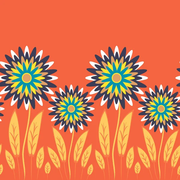 Kare arkaplandaki sonsuz desen - biçimlendirilmiş sihirli çiçekler, yaz çiçekleri - grafikler. Muhteşem bir dünya. Gerçeküstü. Tasarım ögeleri