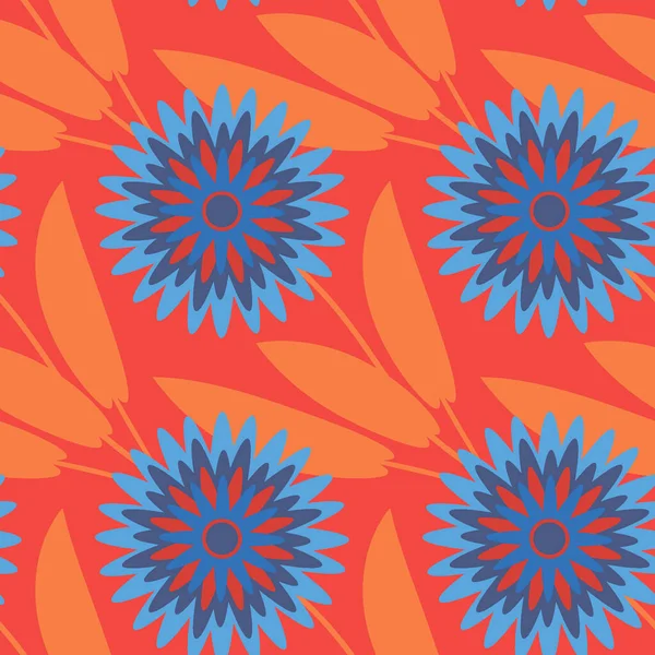 Kusursuz desen, kare arkaplanda sonsuz doku - biçimlendirilmiş çiçekler - grafikler. Harika bir sebze. Gerçeküstü. Tasarım elemanları. Web sitesi, blog, duvar kağıdı, tekstil, ambalaj için arkaplan.