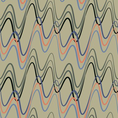 Kusursuz bir şablon, kare arkaplanda sonsuz bir doku - elektrik veya müzik dalgaları. Ses. İç tasarım, site ya da blog için arka plan, kumaş, tekstil, duvar kağıdı, ambalaj. Biçimli illüstrasyon, grafikler.