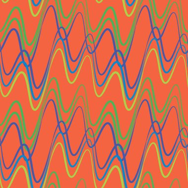 Kusursuz bir şablon, kare arkaplanda sonsuz bir doku - elektrik veya müzik dalgaları. Ses. İç tasarım, site ya da blog için arka plan, kumaş, tekstil, duvar kağıdı, ambalaj. Biçimli illüstrasyon, grafikler.