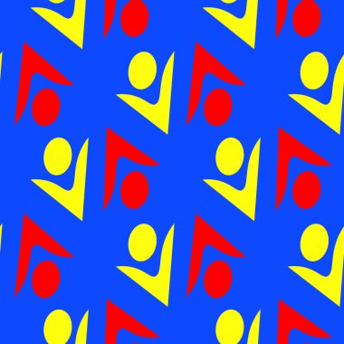 Kusursuz desen, kare arkaplanda sonsuz doku - stil sahibi erkekler. Soyutlama, grafikler. Tasarım elemanları. Duvar kağıdı tekstil paketleme sitesi için arka plan. İnsanlık